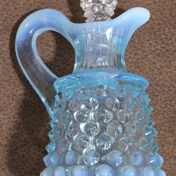 Other - Fenton Hobnail Blue Mini Oil Cruet w/ stopper MINT  Holiday Christmas Dinner VTG